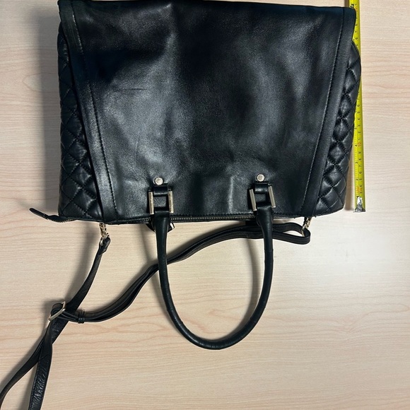 Danier vintage Y2K quilted side leather larger bag with multiple handles EVC - Picture 12 of 16